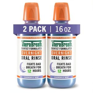TheraBreath Overnight Mouthwash 16 fl oz Mint Alcohol-Free Two Pack-0