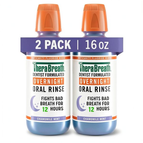 TheraBreath Overnight Mouthwash 16 fl oz Mint Alcohol-Free Two Pack-0