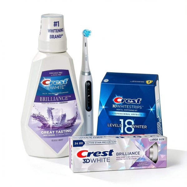 Crest Mouthwash 3D White Brilliance Alcohol Free Clean Mint 2x1L-8