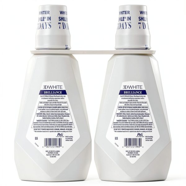 Crest Mouthwash 3D White Brilliance Alcohol Free Clean Mint 2x1L-10